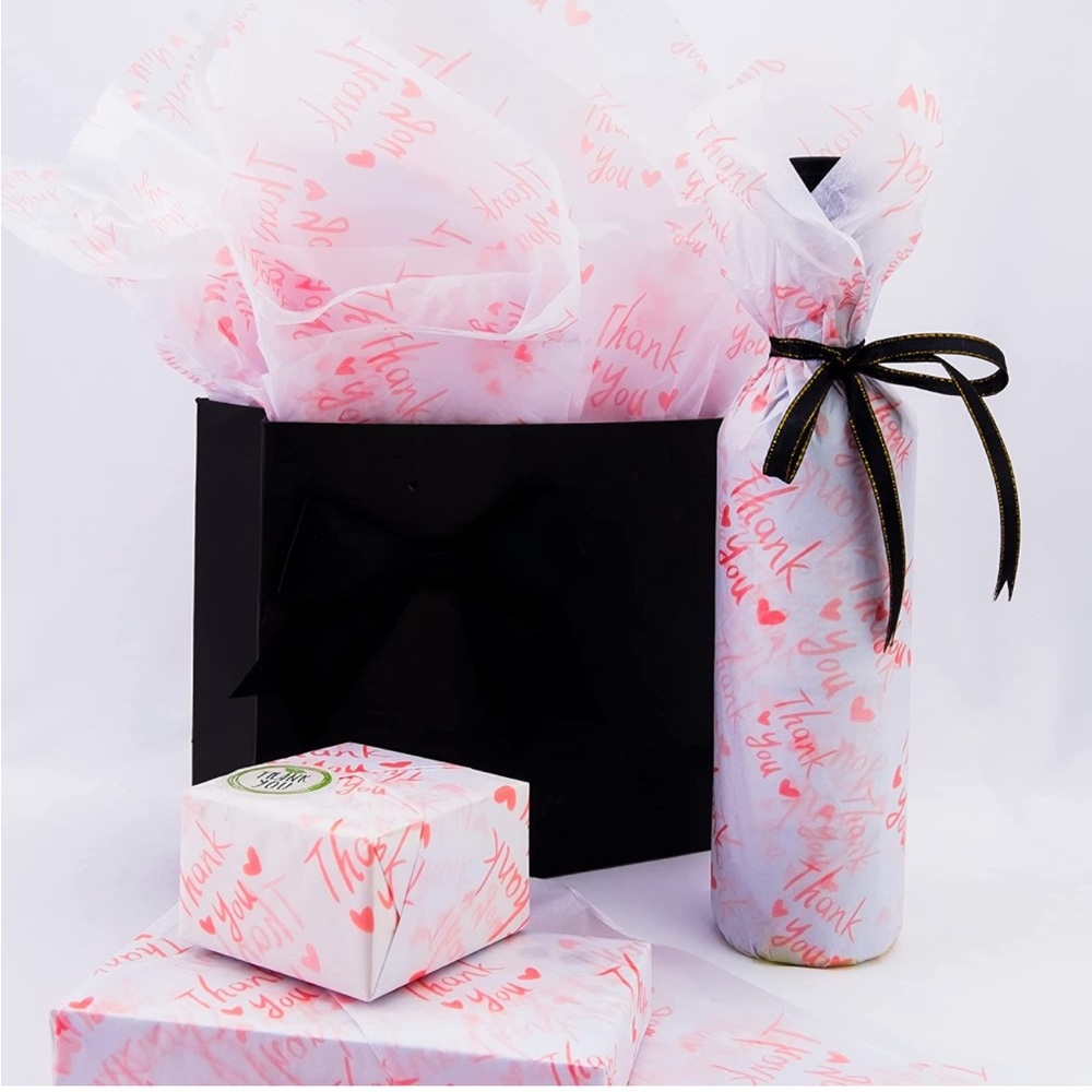100 Pink Thank You Tissue Paper Sheets, 14x20 PRICE IS FIRM - Picture 4 of 9